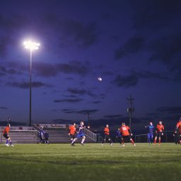 Playing soccer at Topsail Soccer Field
