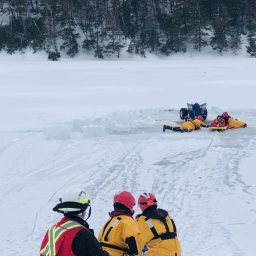 ATV driver through the ice